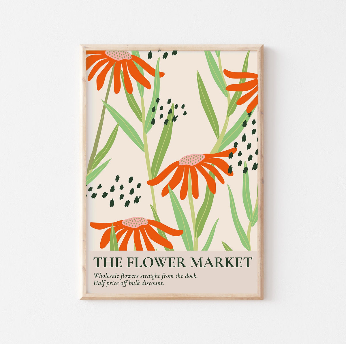 Retro Floral Print: Boho Flower Market Botanical Illustration