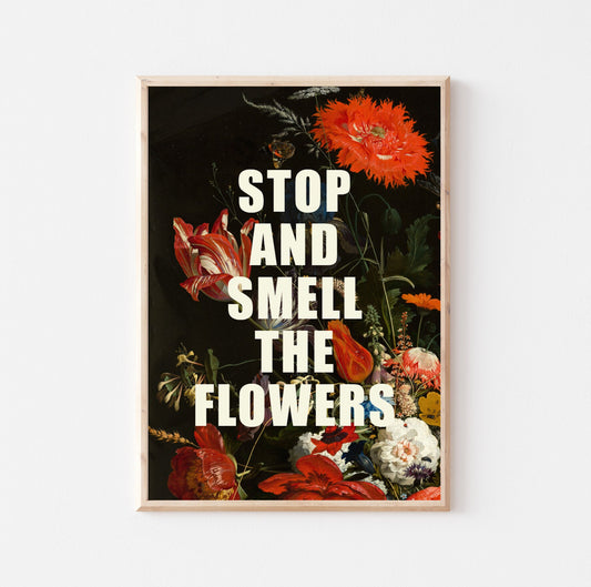 Floral Quote Print: Vintage Flower Wall Art