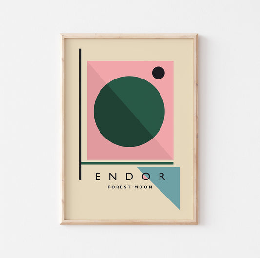 Endor Star Wars Print: Bauhaus Minimalist Movie Poster