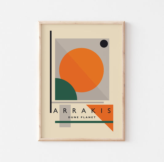 Arrakis Dune Movie Print: Bauhaus Minimalist Wall Art