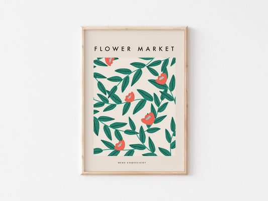 Flower Market Print: Boho Floral Wall Art
