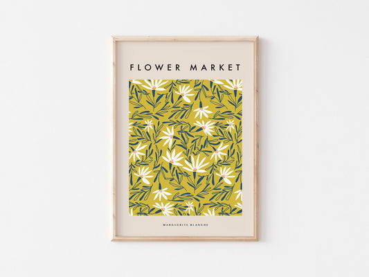 Flower Market Print: Neutral Boho Botanical Wall Art