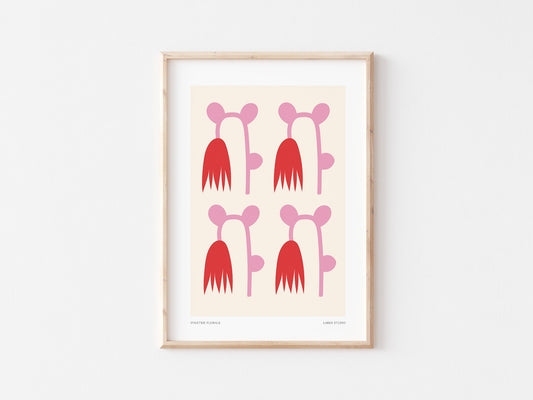 Abstract Tulip Print: Boho Floral Wall Art