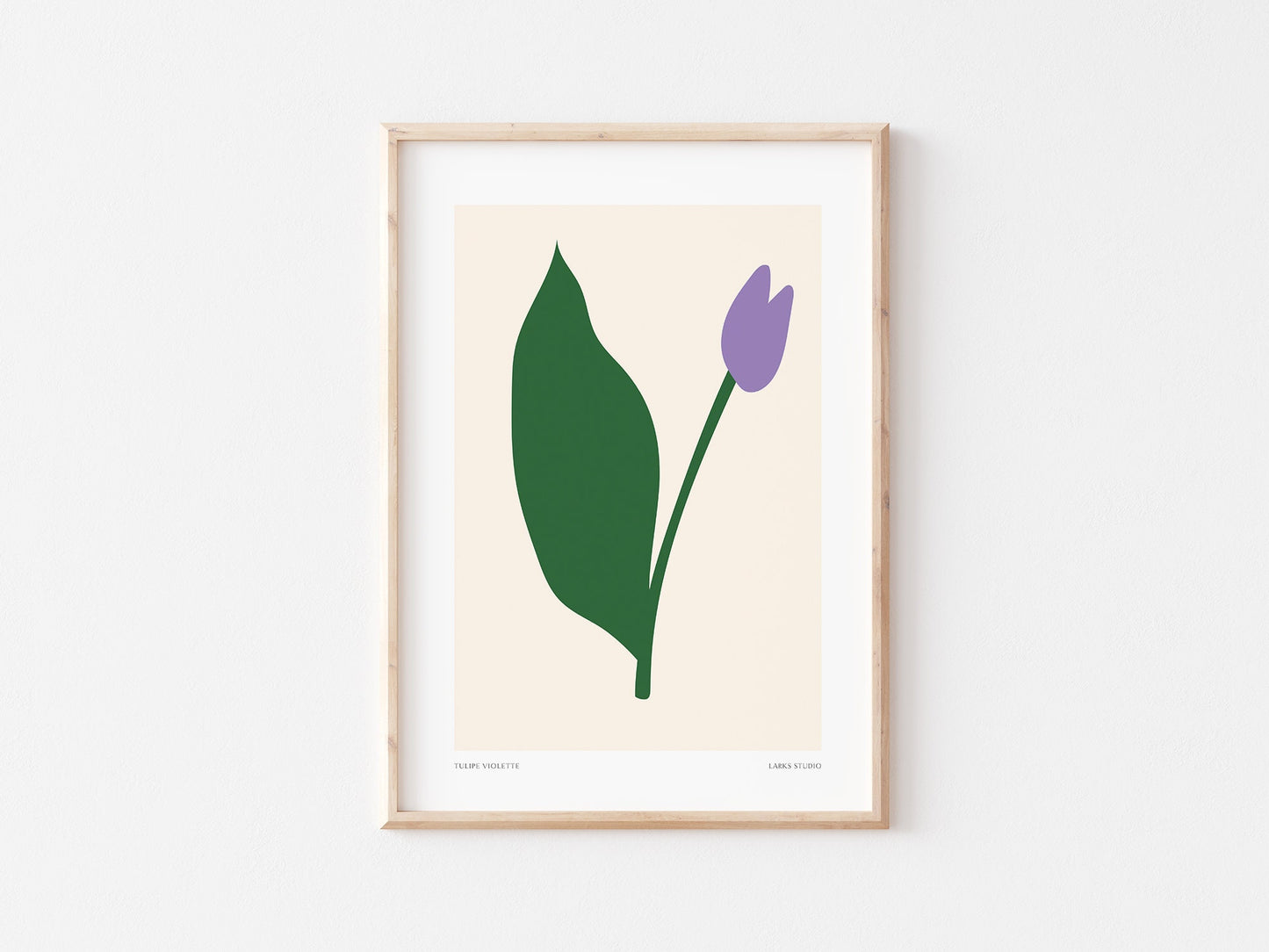 Purple Tulip Print: Modern Abstract Flower Poster