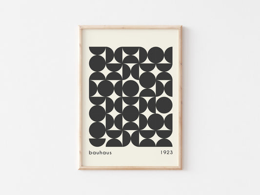 Bauhaus Exhibition Poster: Minimalist Geometric Wall Art
