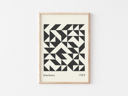Bauhaus Geometric Art Print: Minimalist Exhibition Poster