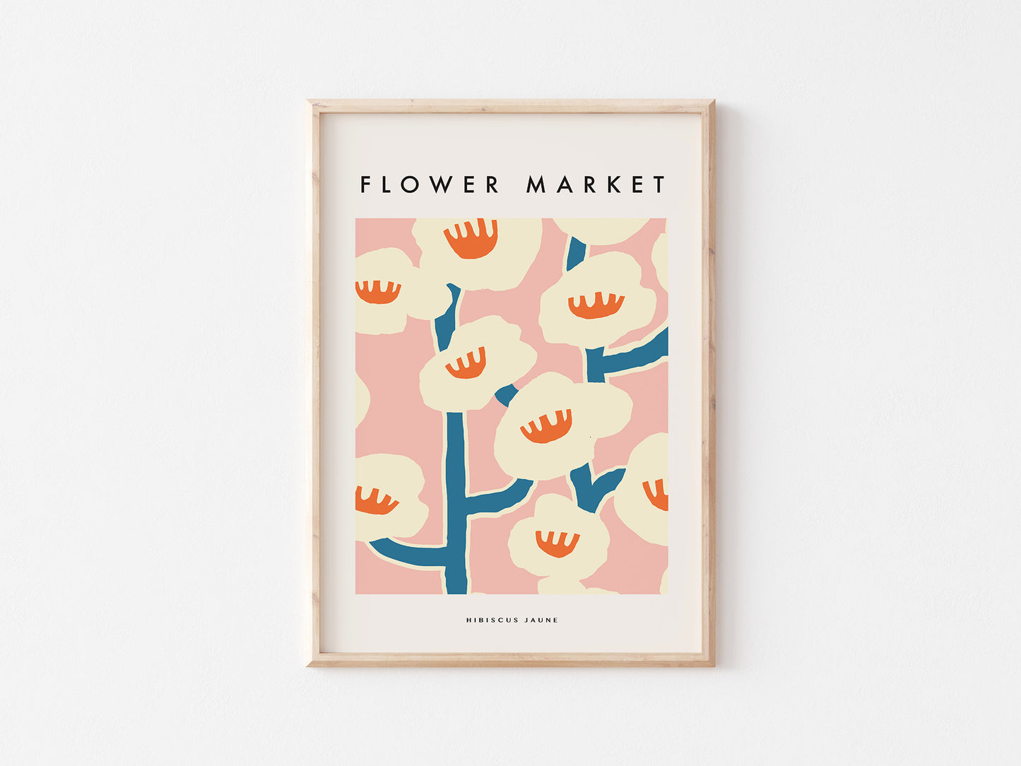 Flower Market Print: Neutral Boho Floral Wall Art