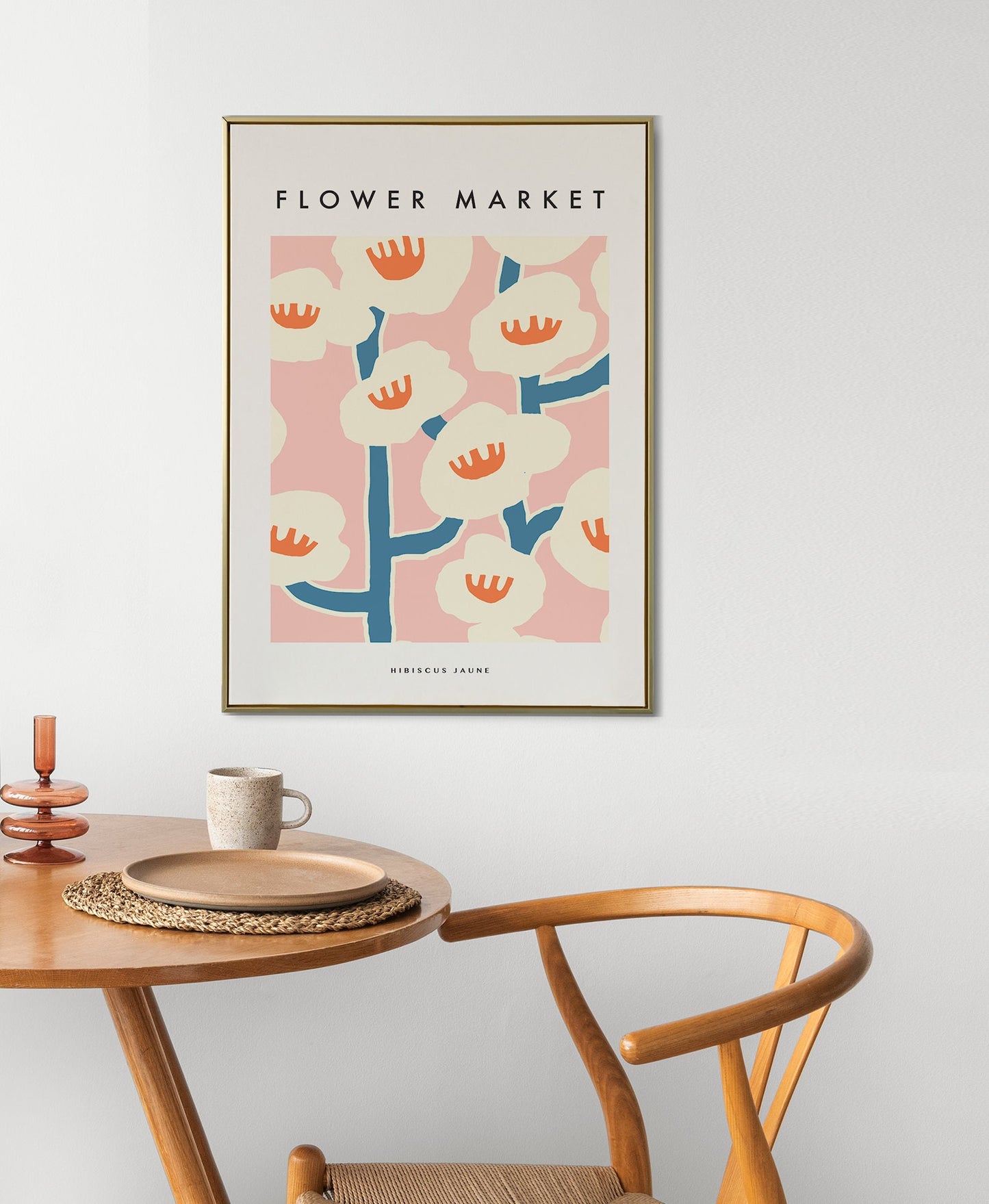 Flower Market Print: Neutral Boho Floral Wall Art
