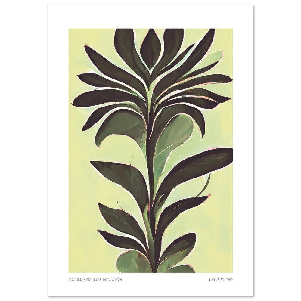 Fiddle Leaf Fig Print: Minimalist Botanical Illustration