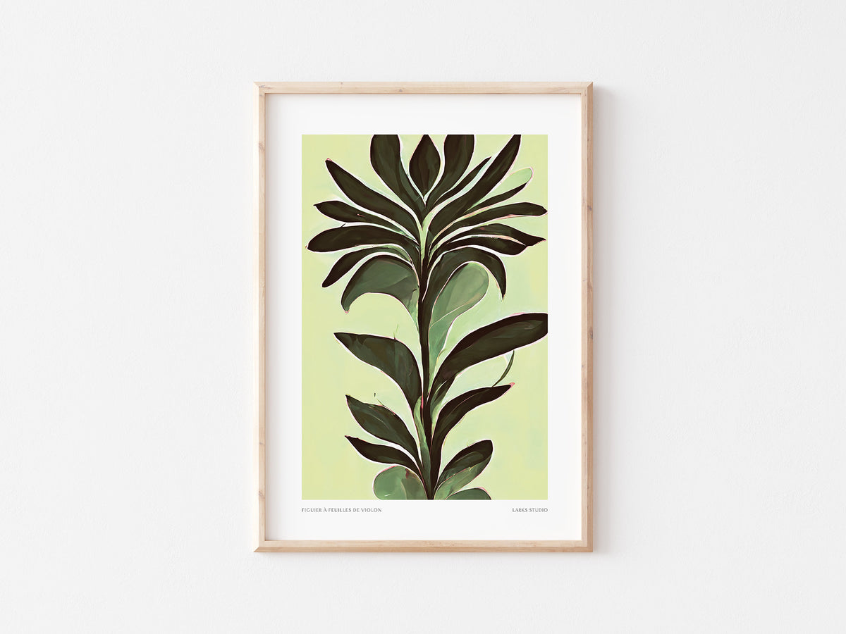 Fiddle Leaf Fig Print: Minimalist Botanical Illustration