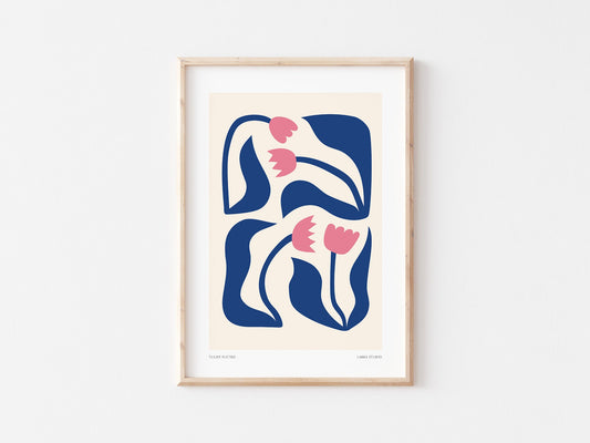 Abstract Tulip Print: Modern Boho Floral Wall Art