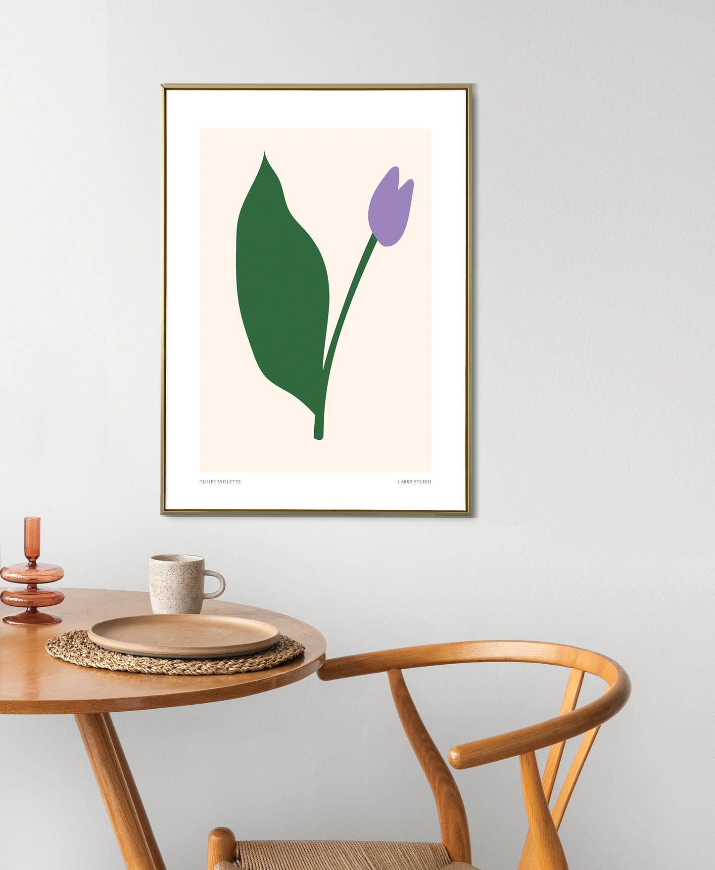 Purple Tulip Print: Modern Abstract Flower Poster