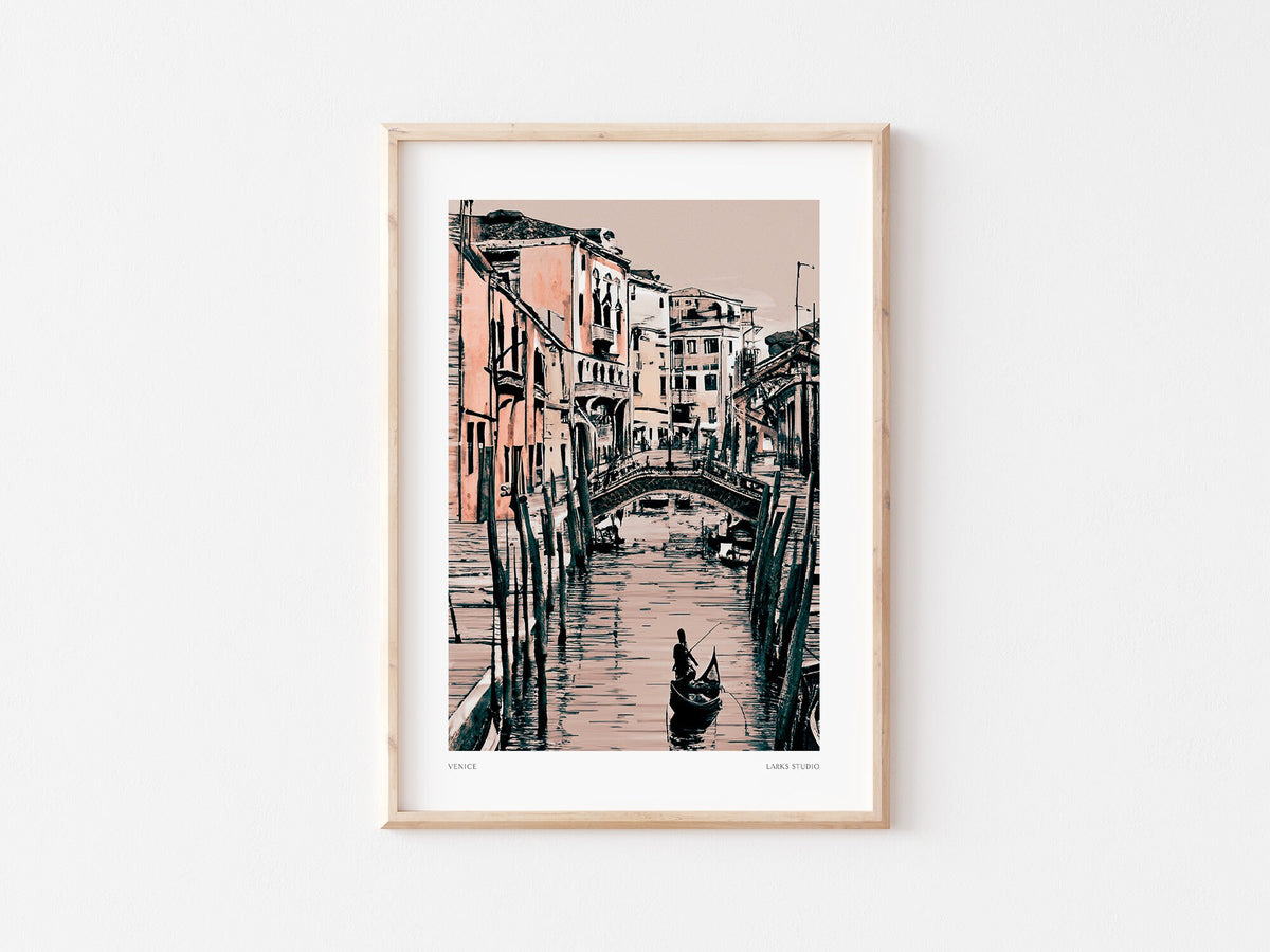 Venice Italy Art Print: Sketched Travel Poster