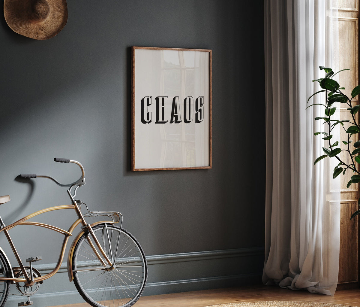 Chaos Typography Art Print: Modernist Office Decor