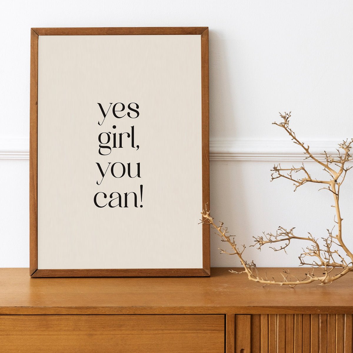 Yes Girl You Can Art Print: Modernist Motivational Poster