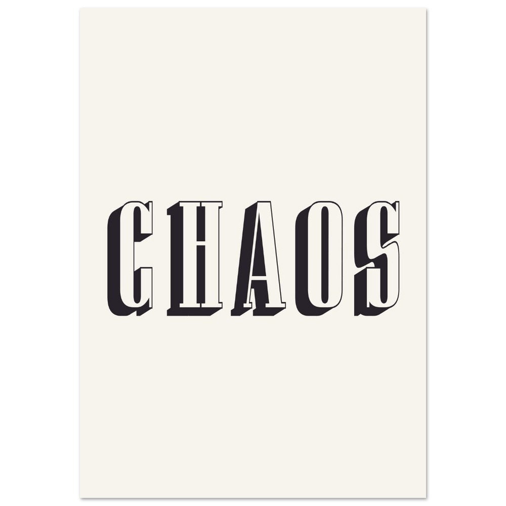 Chaos Typography Art Print: Modernist Office Decor