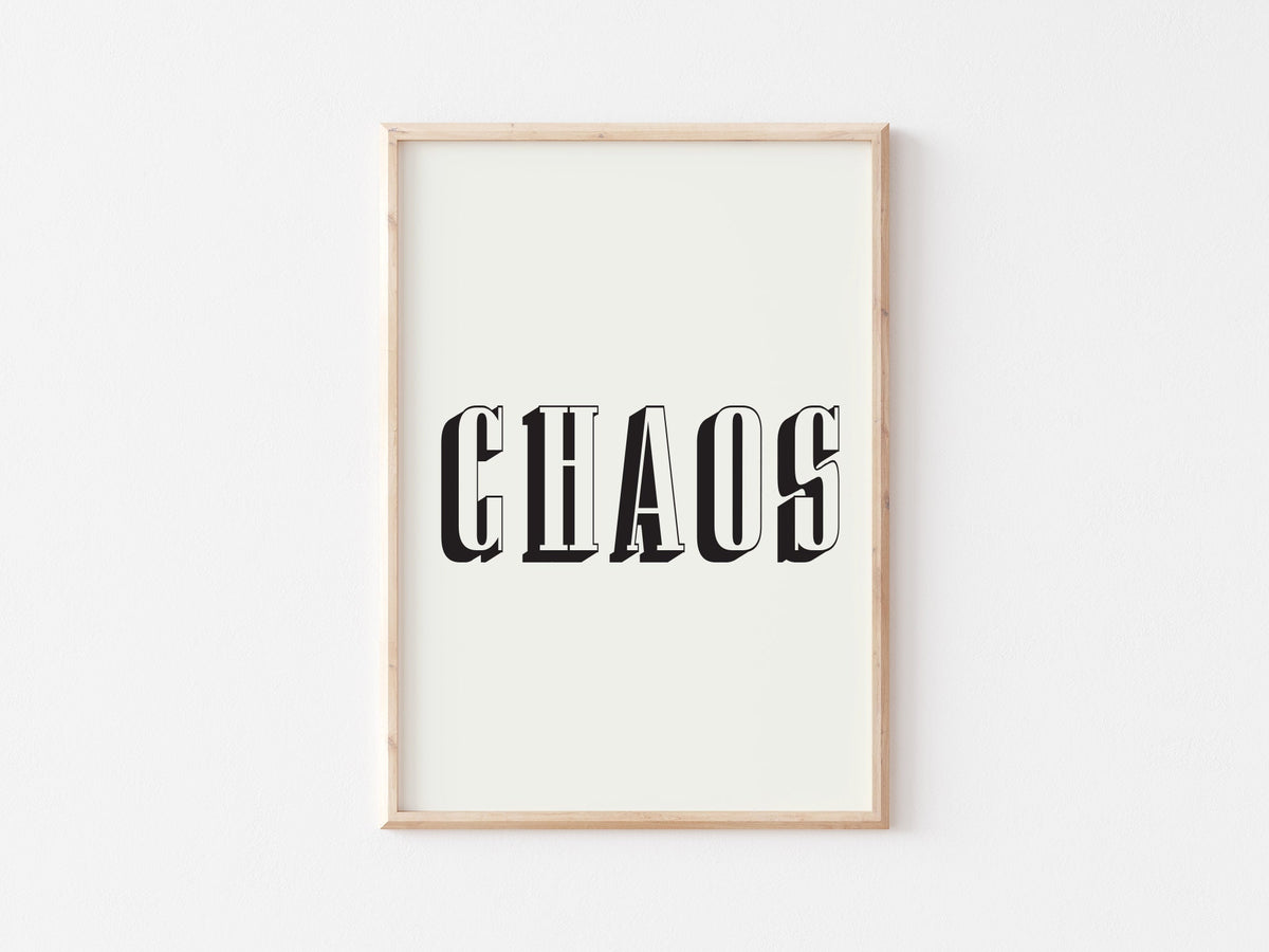 Chaos Typography Art Print: Modernist Office Decor