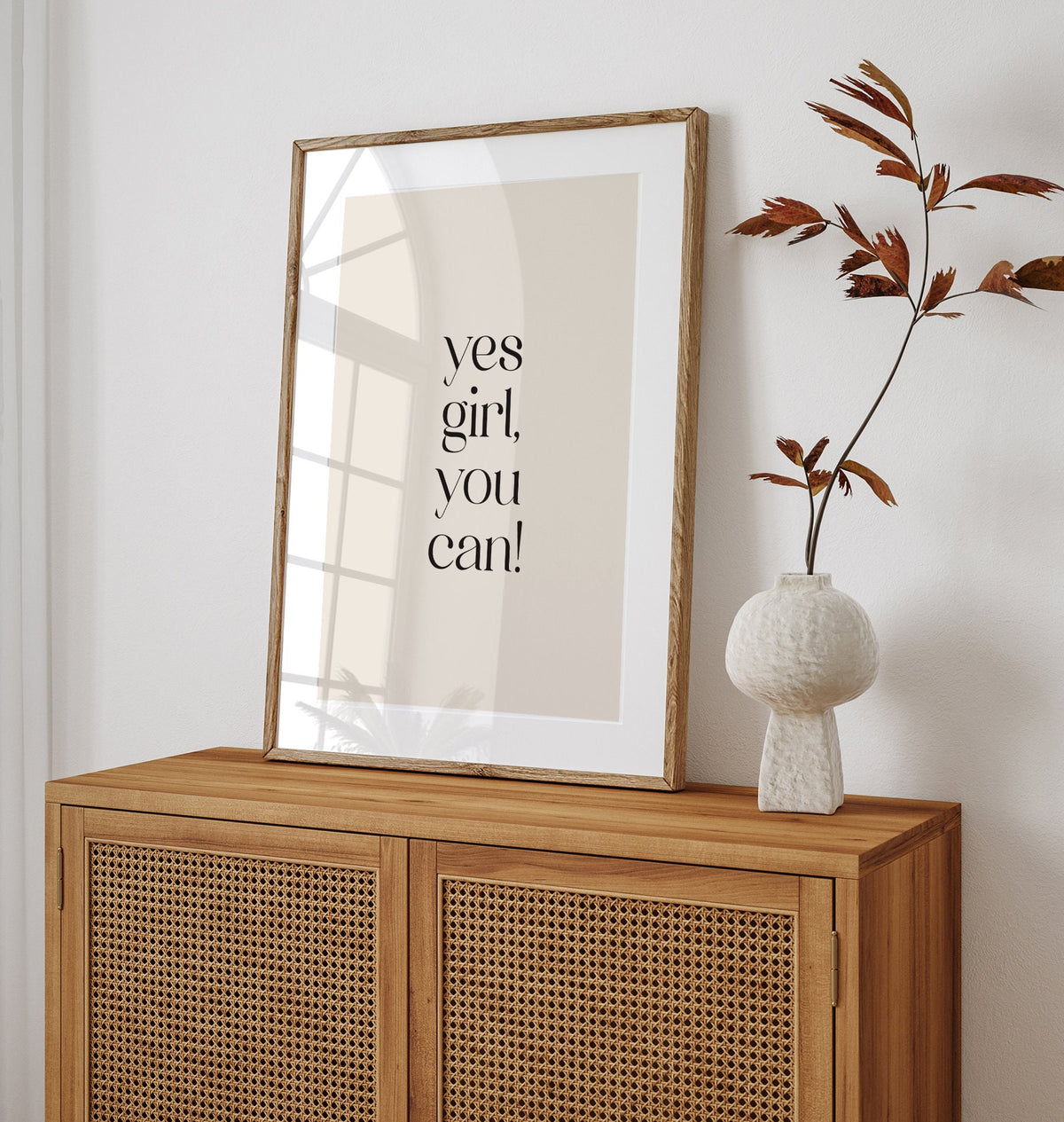 Yes Girl You Can Art Print: Modernist Motivational Poster