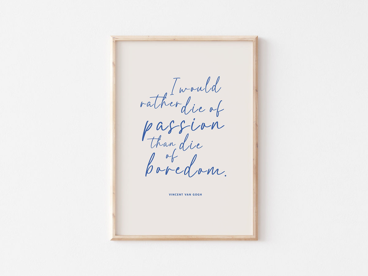 Van Gogh Quote Print: Inspirational Typography Wall Art