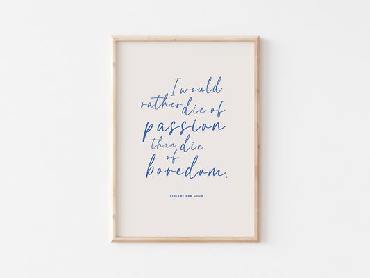 Van Gogh Quote Print: Inspirational Typography Wall Art