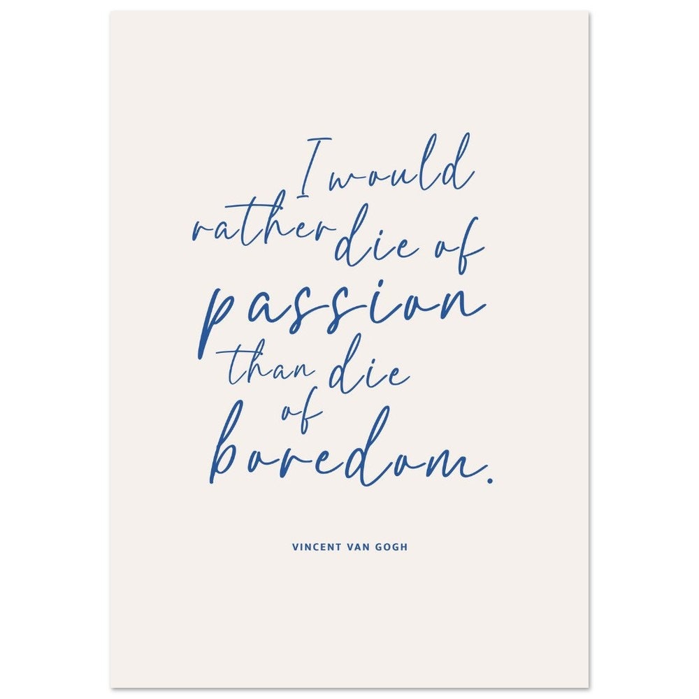 Van Gogh Quote Print: Inspirational Typography Wall Art