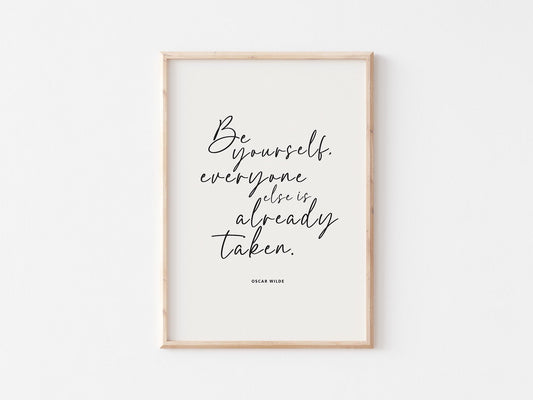 Oscar Wilde Quote Print: Motivational Typography Wall Art