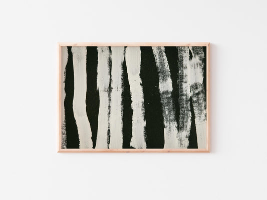 White Paint Strokes Vintage Art Print: Minimalist Wall Decor