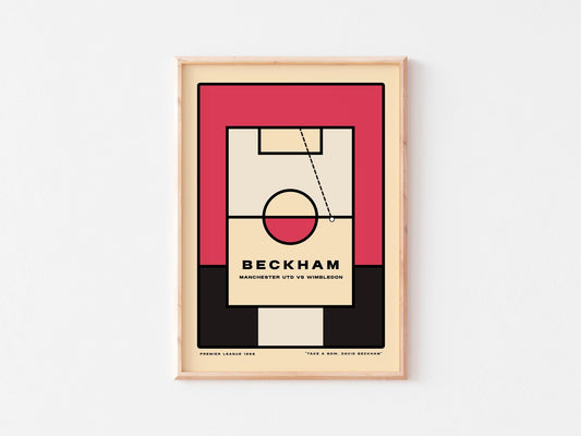 David Beckham - 'The Greats' series. Minimalist, Bauhaus, retro football poster print