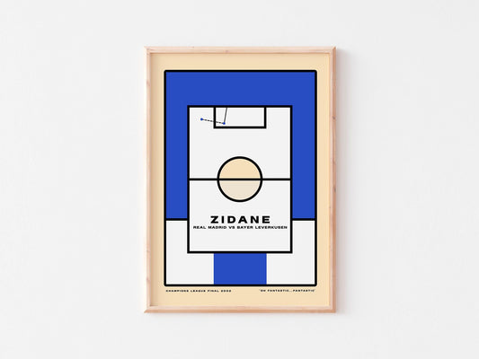 Zinidine Zidane - 'The Greats' series. Minimalist, Bauhaus, retro football poster print