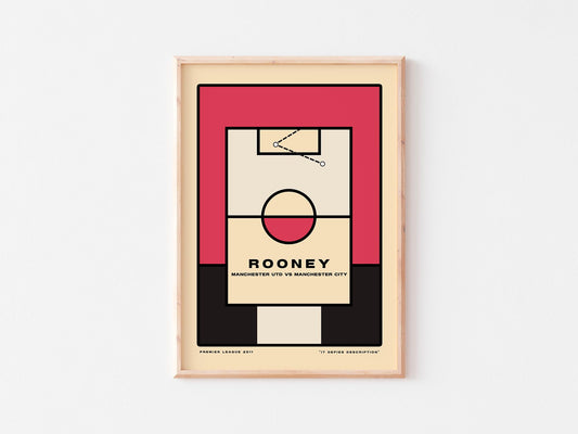 Wayne Rooney - 'The Greats' series. Minimalist, Bauhaus, retro football poster print