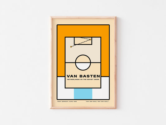 Van Basten - 'The Greats' series. Minimalist, Bauhaus, retro football poster print