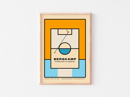 Dennis Bergkamp - 'The Greats' series. Minimalist, Bauhaus, retro football poster print