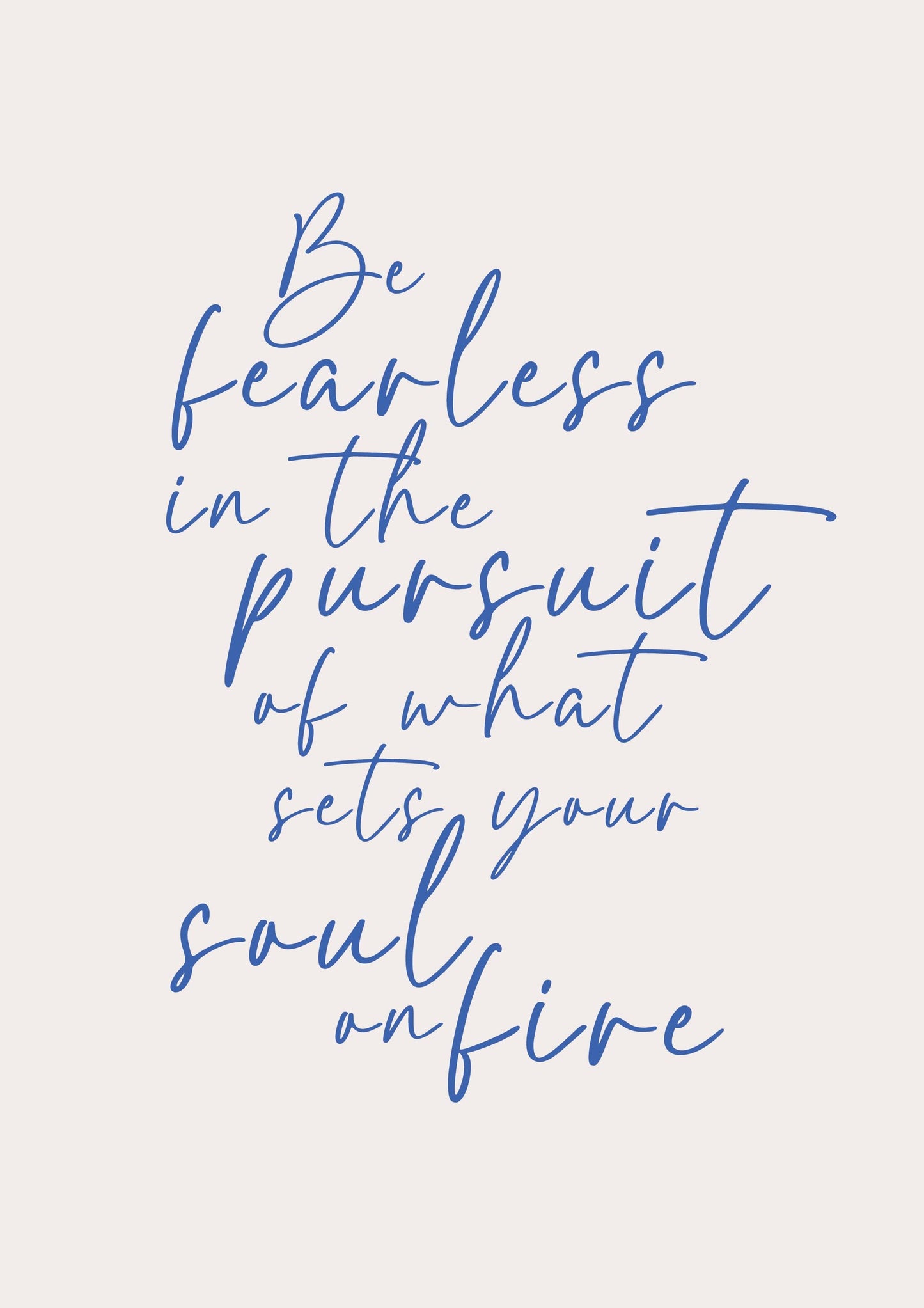Be Fearless Quote Print: Motivational Home Decor Wall Art