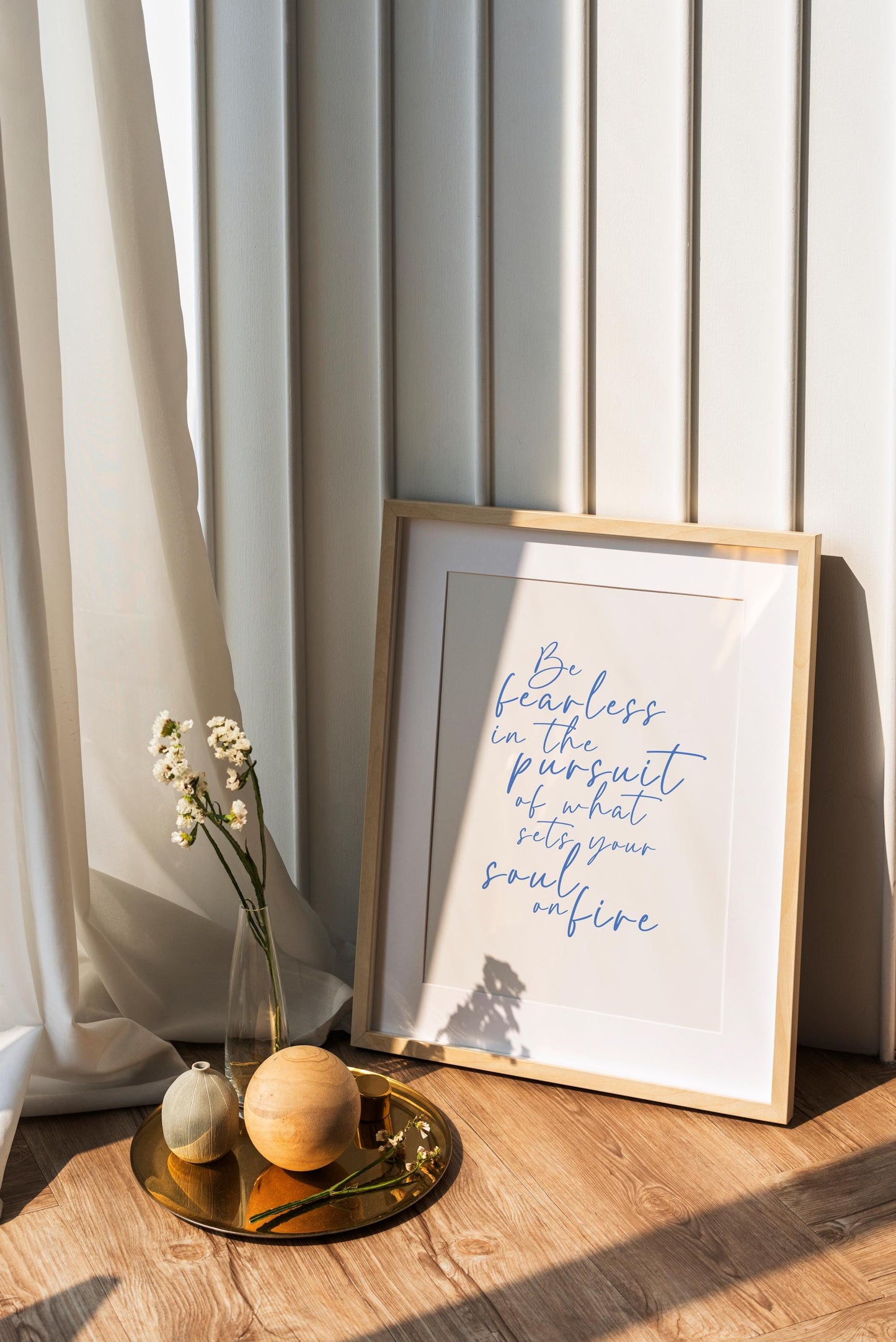Be Fearless Quote Print: Motivational Home Decor Wall Art