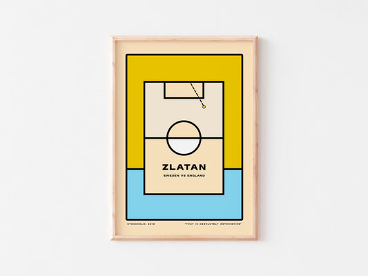 Zlatan Ibrahimovic - 'The Greats' series. Minimalist, Bauhaus, retro football poster print