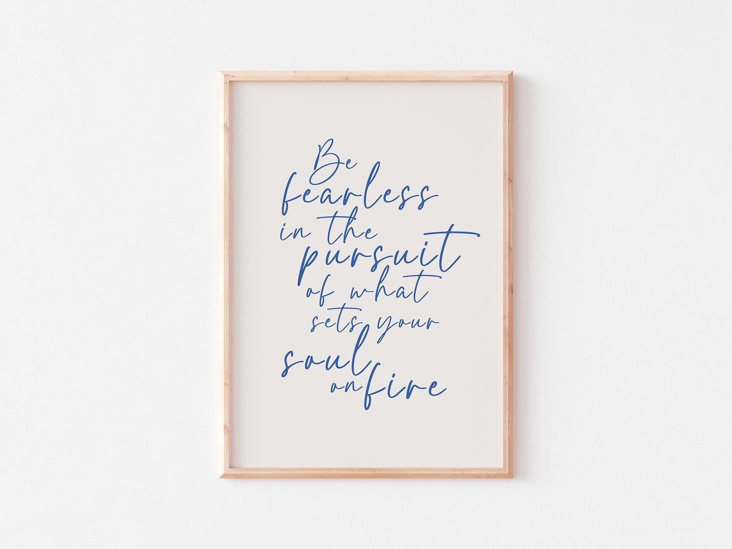 Be Fearless Quote Print: Motivational Home Decor Wall Art