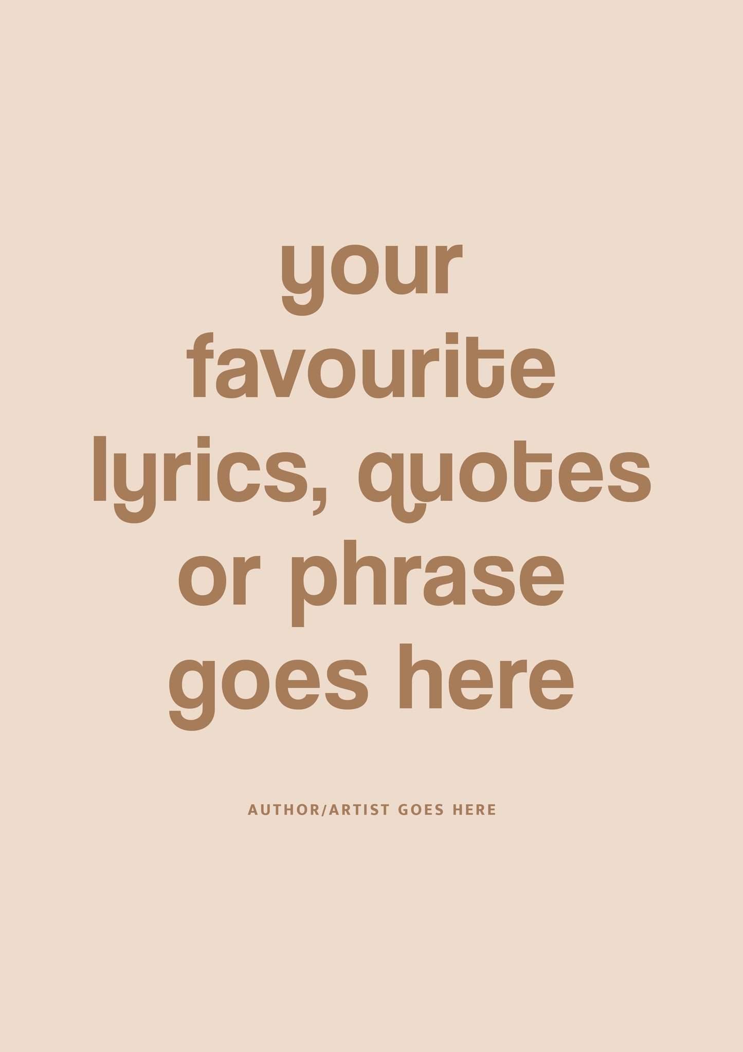 Personalised Quote Wall Art Print | Custom Lyrics or Phrase Typography Poster