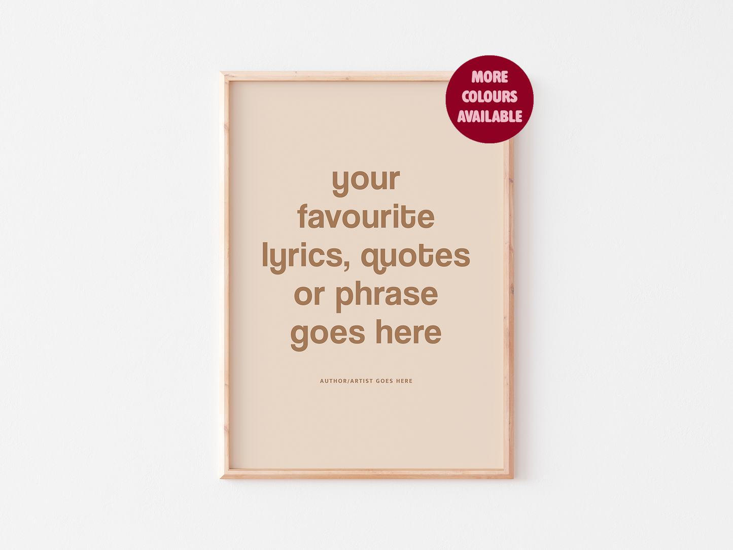 Personalised Quote Wall Art Print | Custom Lyrics or Phrase Typography Poster