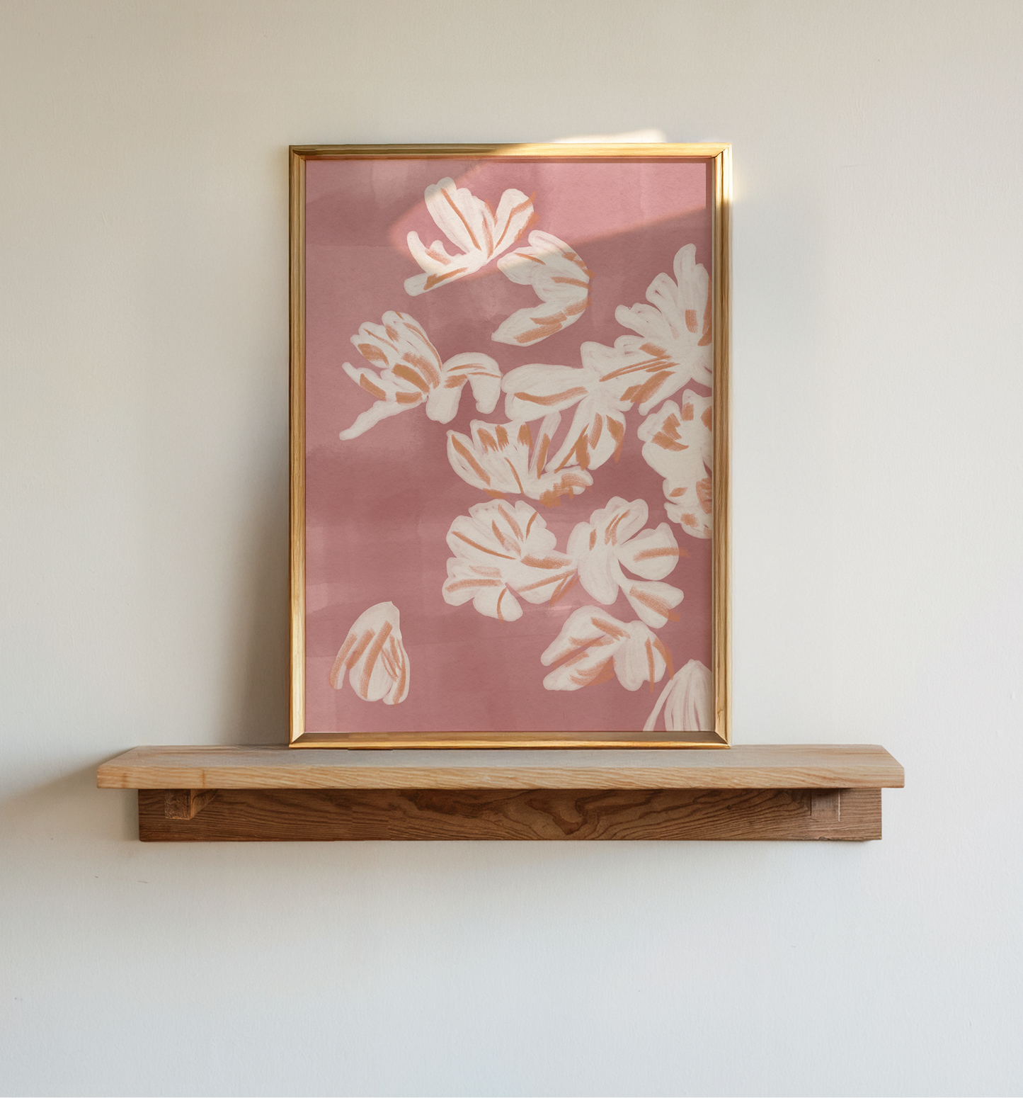 White Floral Abstract Art Print