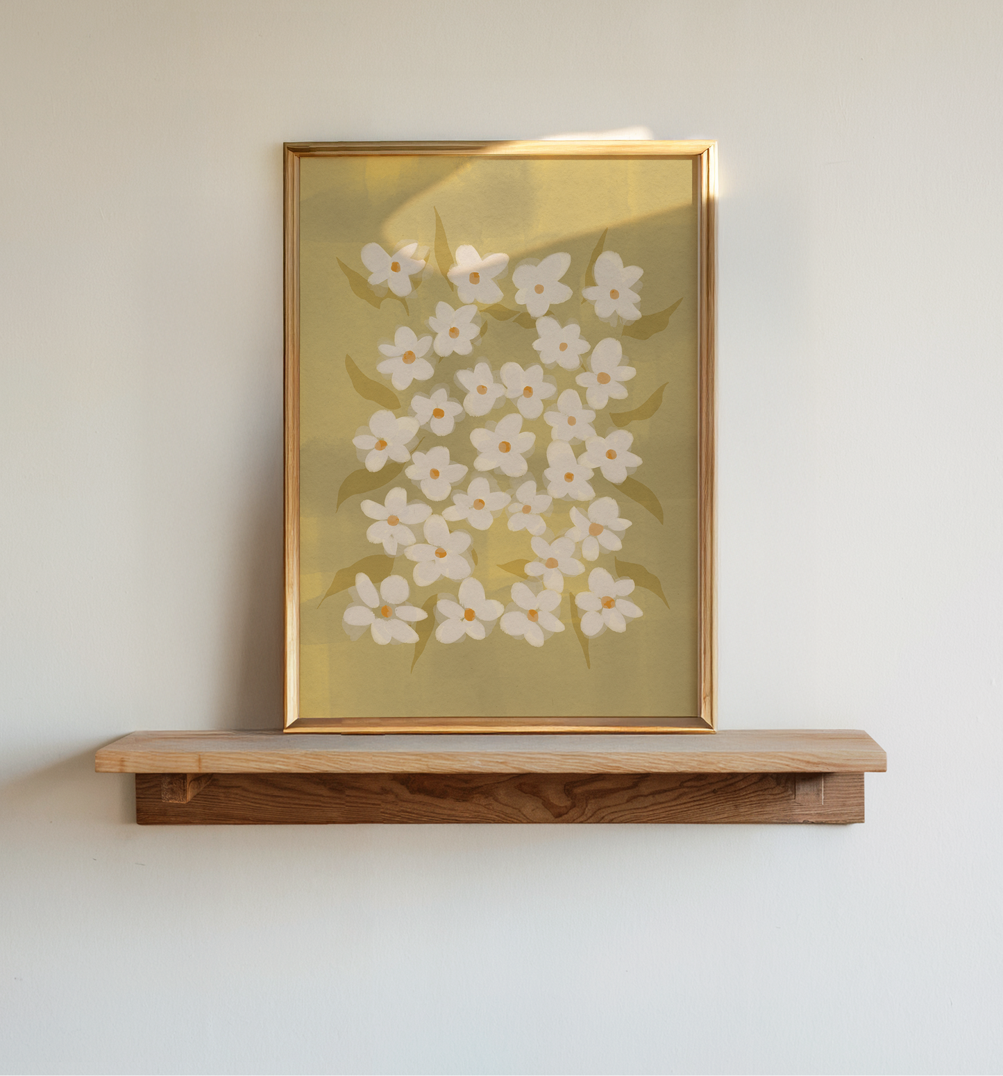 White Daisy Floral Pattern Print
