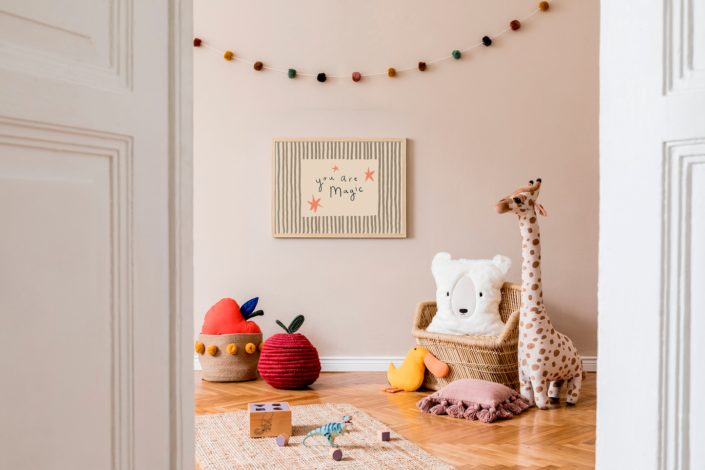 Magic Stripe Nursery Print, Scandinavian Kids Room Decor